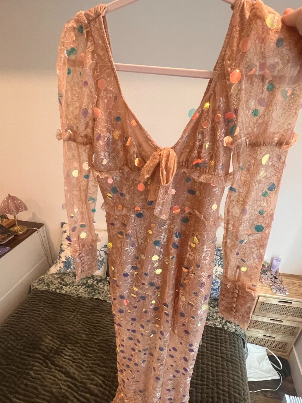 For Love and Lemons Disco Sequins and Lace Party Dress